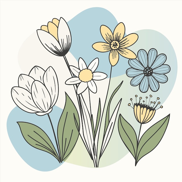 Vector a drawing of flowers with the word quot spring quot on it