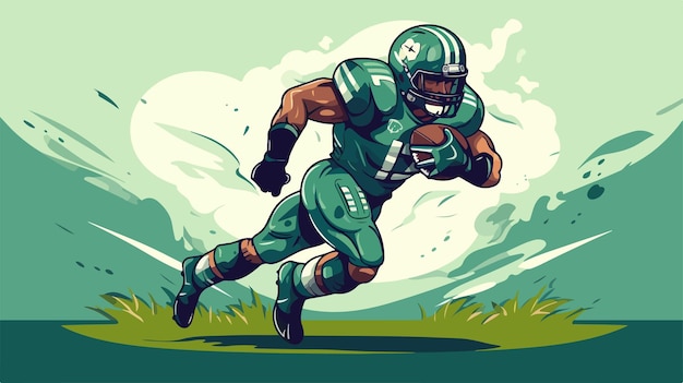 a drawing of a football player with the letter p on it