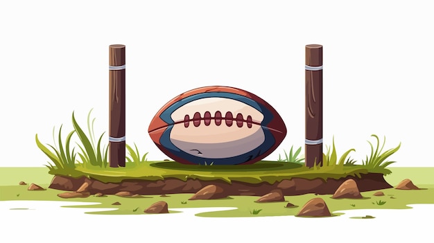 Vector a drawing of a football with a fence around it