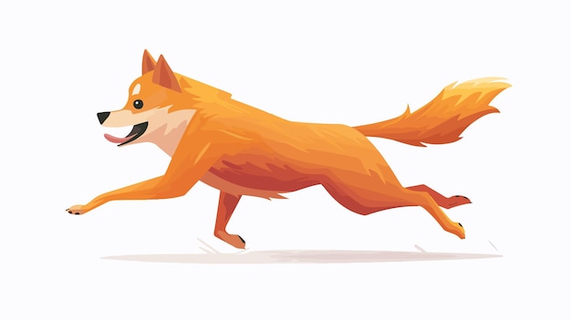 Vector a drawing of a fox running in the street