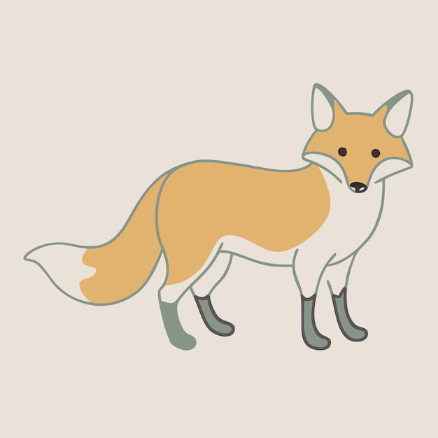 Vector a drawing of a fox with a brown background and a brown background