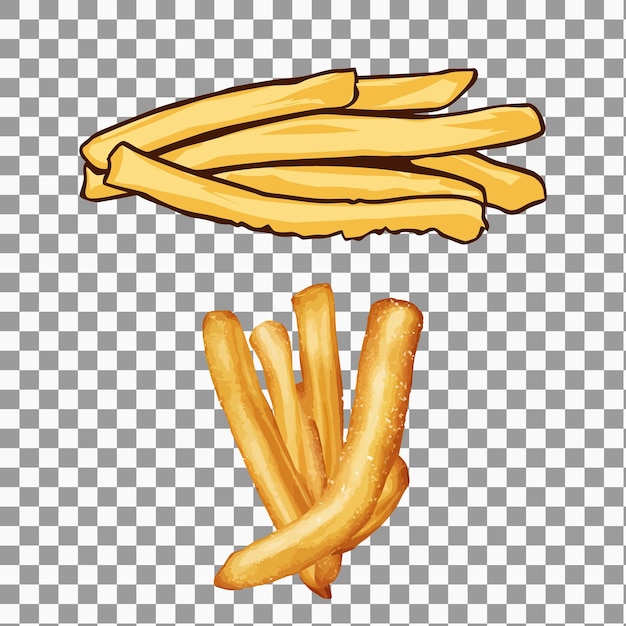 Vector a drawing of french fries and a drawing of a hand that has the word french on it