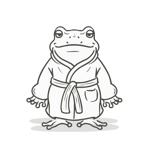 A drawing of a frog dressed as a wizard with a staff