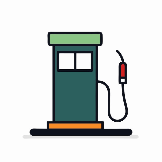 a drawing of a gas pump with a green top