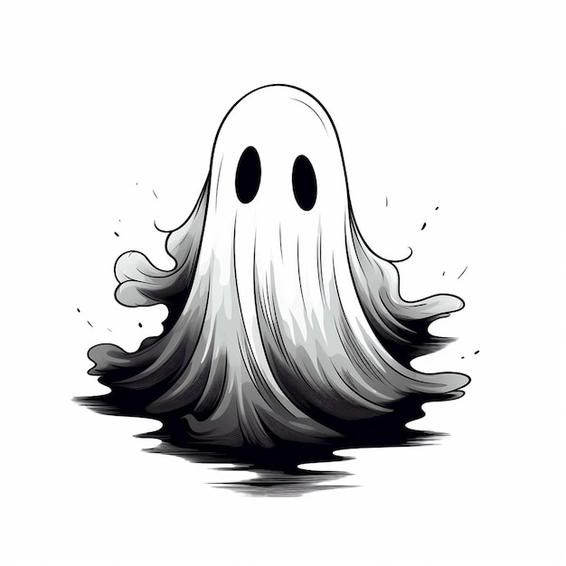 a drawing of a ghost with a face drawn on it