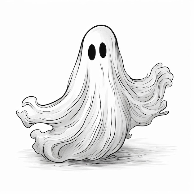 a drawing of a ghost with a face drawn on it