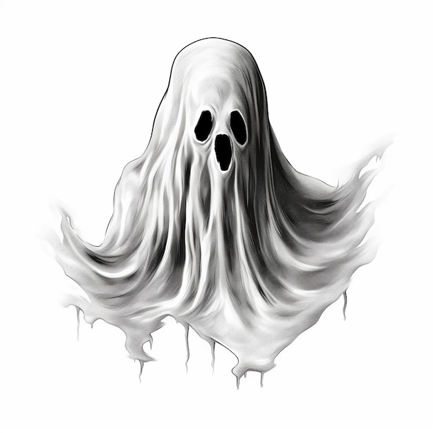 a drawing of a ghost with a ghost on it