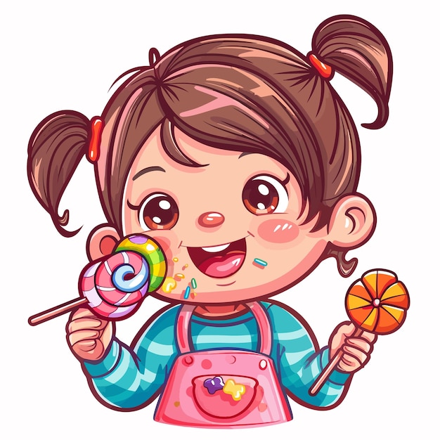 a drawing of a girl with lollipops and the word the word on it