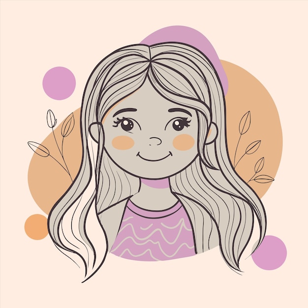 a drawing of a girl with long hair and a pink background with the words quot the word quot on it