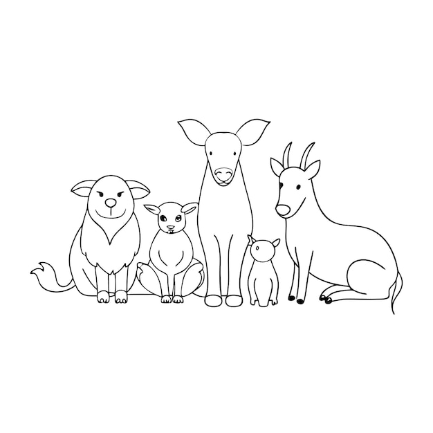 Vector a drawing of a goat and a goat with a goat on it