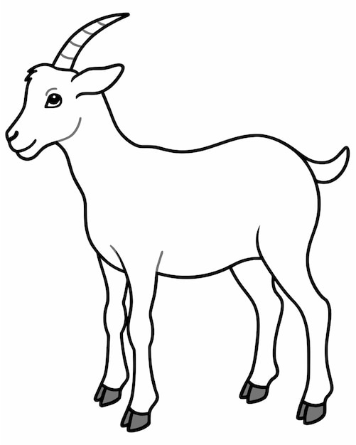 Vector a drawing of a goat with horns on it