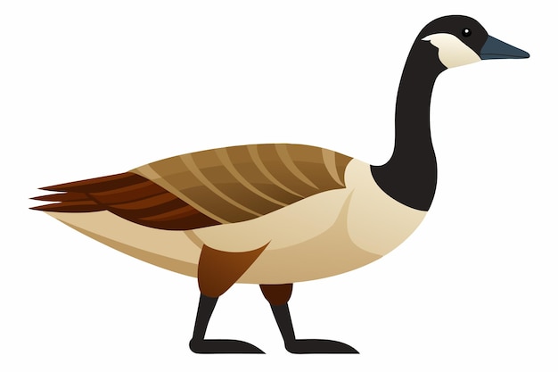 Vector a drawing of a goose with a black and white background