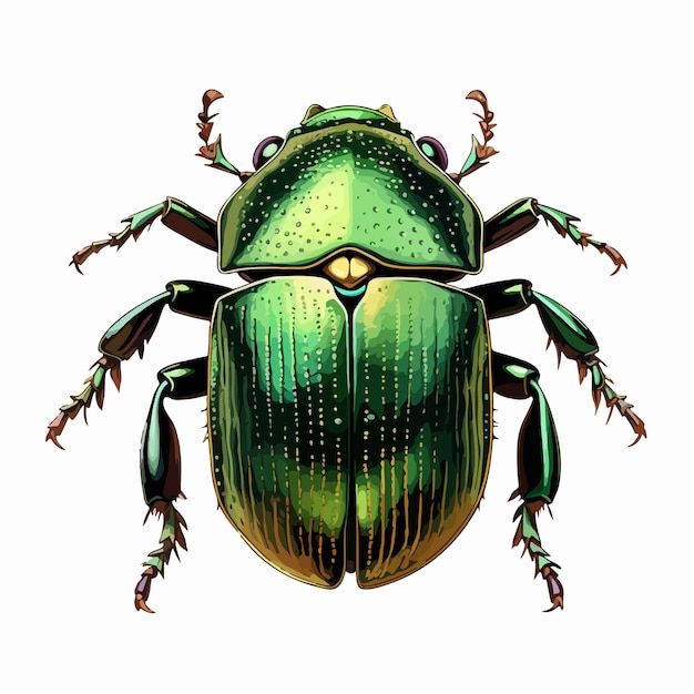 Vector a drawing of a green beetle with the word  bug  on it