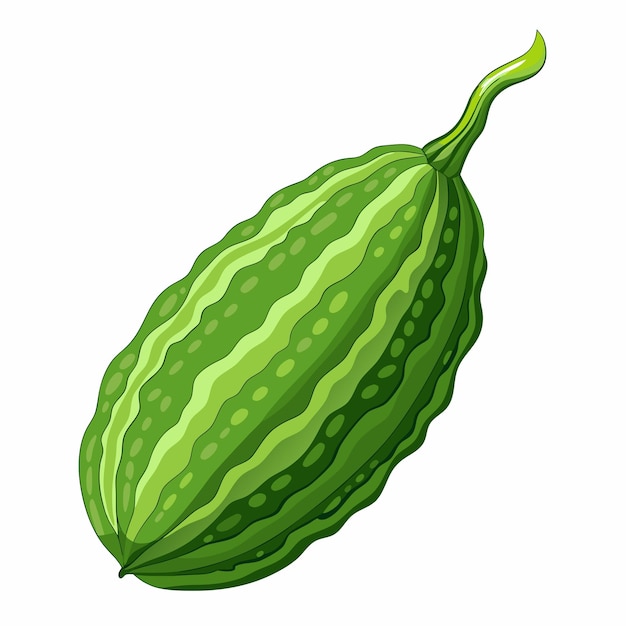 a drawing of a green melon with a green pattern