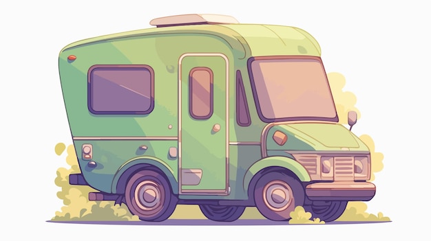 Vector a drawing of a green van with the word  on it