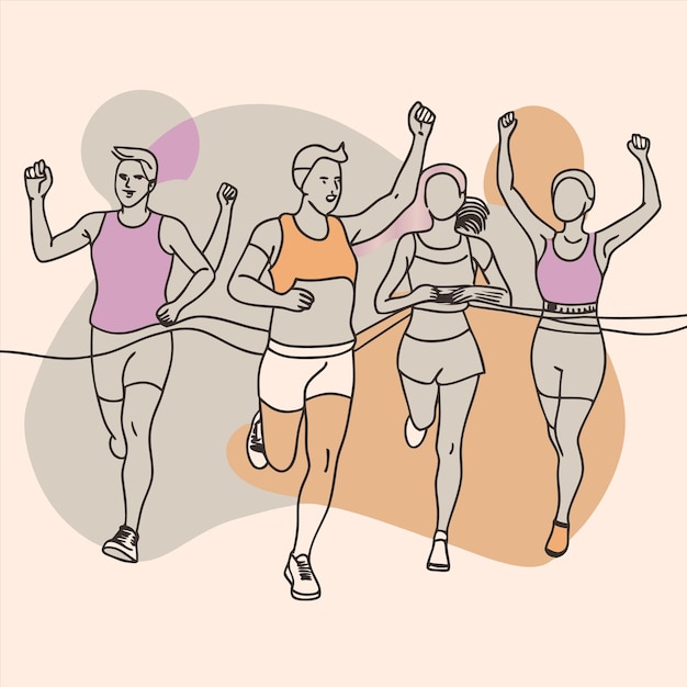 Vector a drawing of a group of people with the words quot jogger quot on it