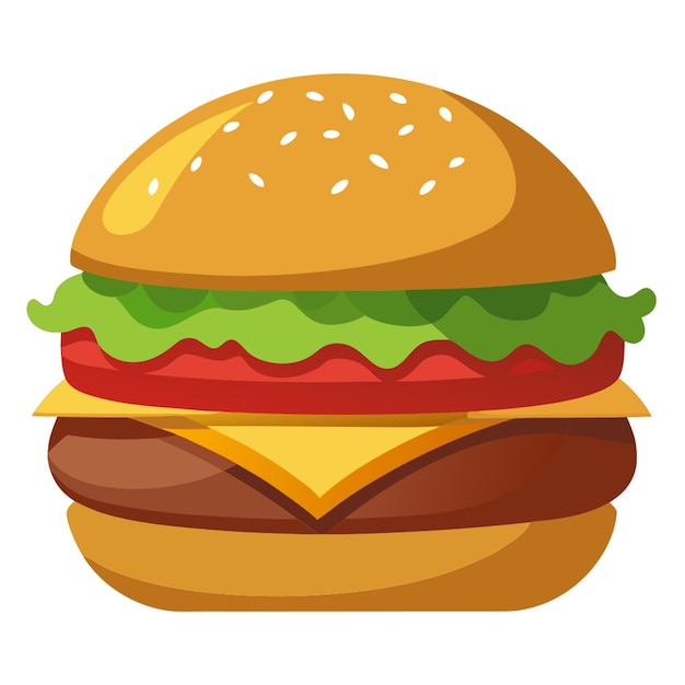 a drawing of a hamburger with a green lettuce on the top