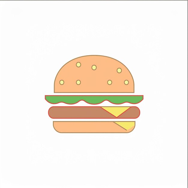 Vector a drawing of a hamburger with the words burger on it