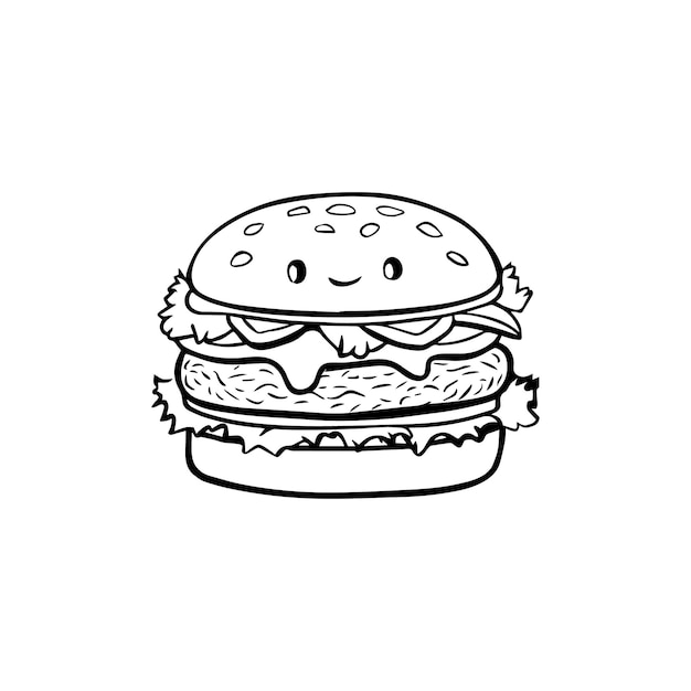 a drawing of a hamburger with the words hamburger on it