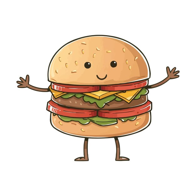 Vector a drawing of a hamburger with the words quot a smiley face quot on it