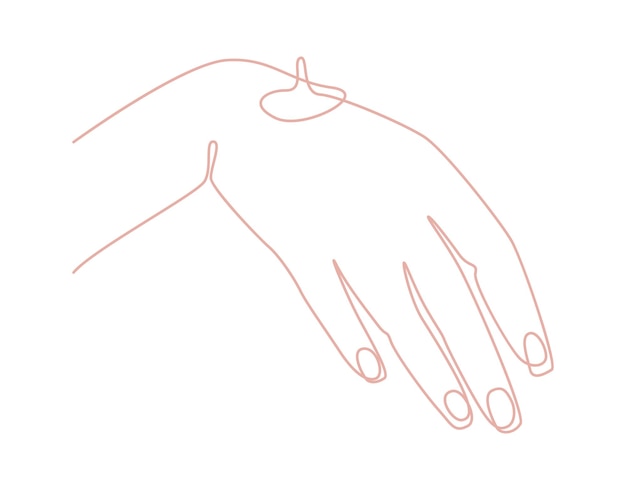 Drawing of hand continuous line art