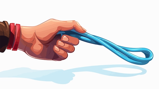 a drawing of a hand holding a blue cloth with a picture of a person holding a blue cloth