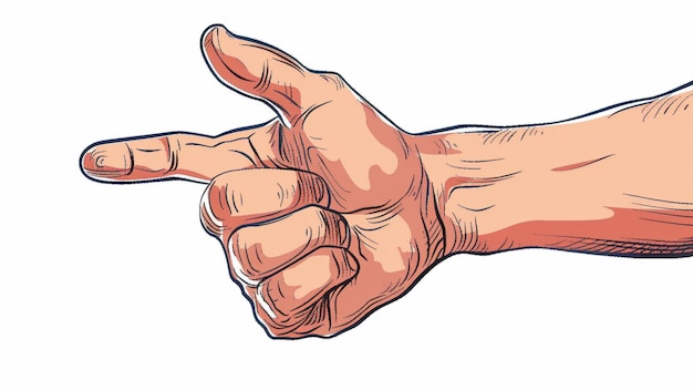 Vector a drawing of a hand pointing to the right