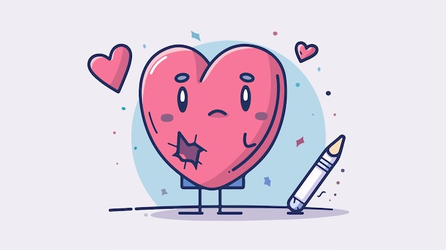 a drawing of a heart with a broken heart