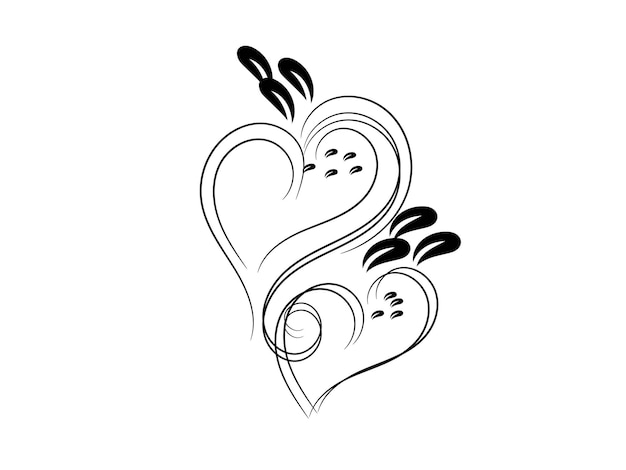 a drawing of a heart with the numbers 2 and 3