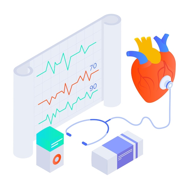 Vector a drawing of a heart with the words  heart rate  on it