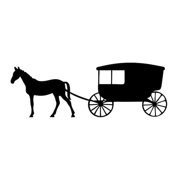 a drawing of a horse drawn carriage with a horse drawn carriage on it