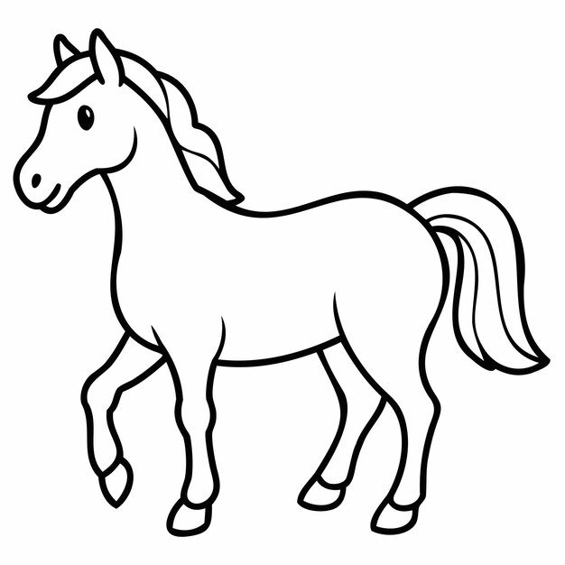 Vector a drawing of a horse that has a tail that says quot a horse quot