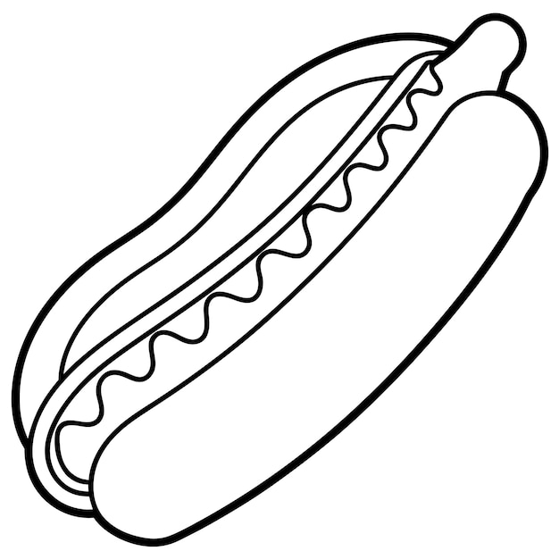 Vector a drawing of a hot dog with a bun with the letter n on it