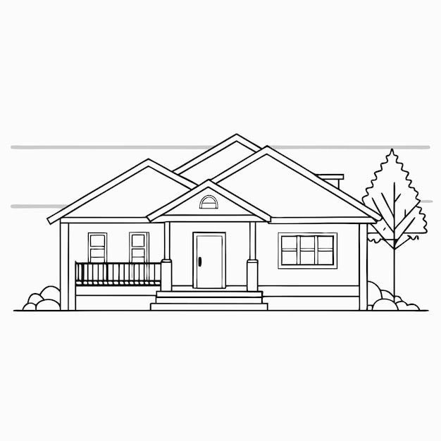 a drawing of a house with a house on the side