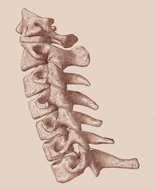 Vector a drawing of a human skeleton with the bones labeledbones