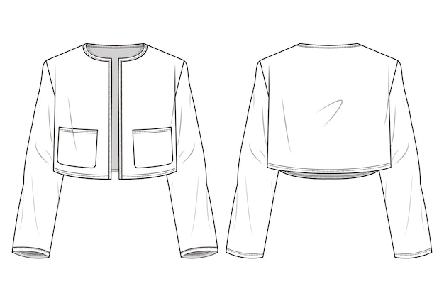 Vector a drawing of a jacket with a white collar and a black belt