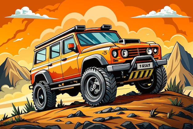 Vector a drawing of a jeep with the word quot sx quot on it