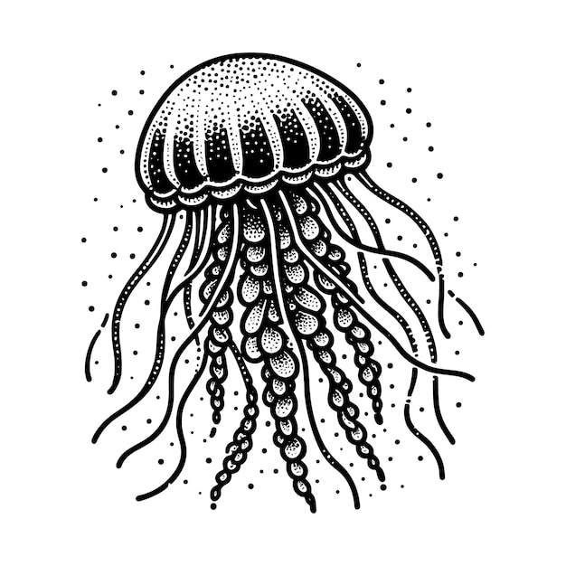 a drawing of a jellyfish with the words jellyfish on it