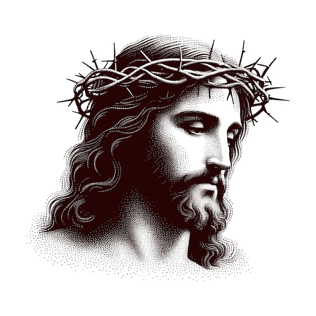 a drawing of a jesus head with the words jesus on it