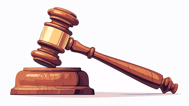 Vector a drawing of a judges gavel with the word  on it