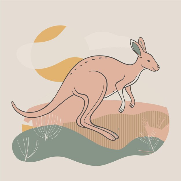 a drawing of a kangaroo with the word kangaroo on it