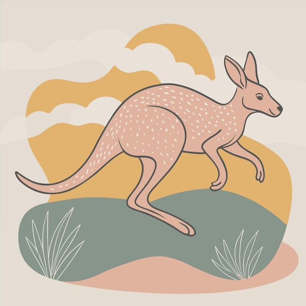 a drawing of a kangaroo with the words kangaroo on it