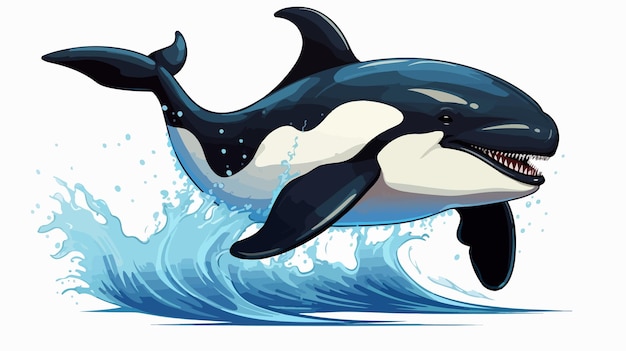 Vector a drawing of a killer whale with the words  whale  on it