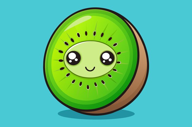 Vector a drawing of a kiwi fruit with a smile on it