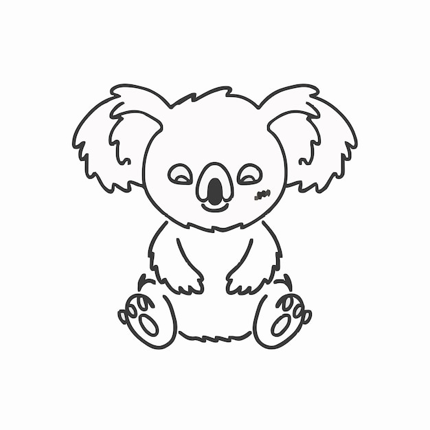 a drawing of a koala with the word koala on it