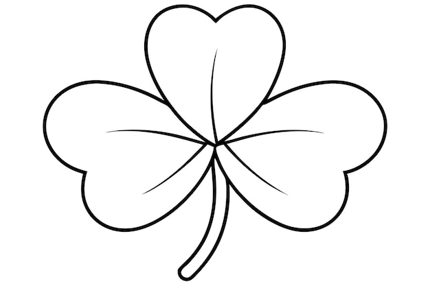 Vector a drawing of a leaf clover with a heart drawn on it