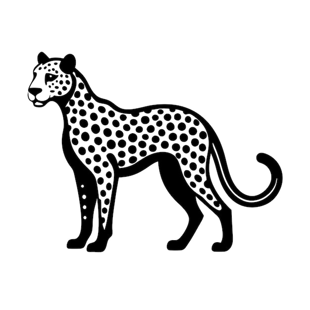 a drawing of a leopard with dots on it