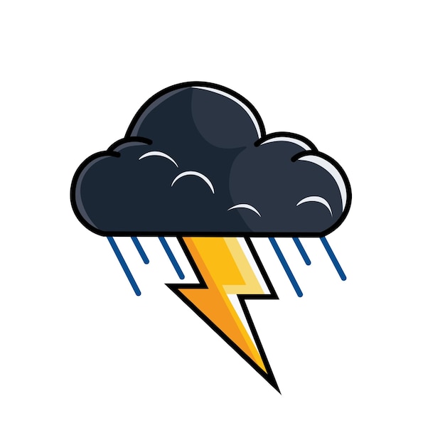 a drawing of a lightning bolt and a cloud with a lightning bolt