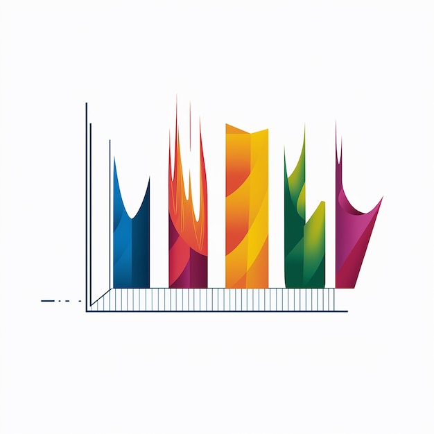 Vector a drawing of a line graph with a line graph on it