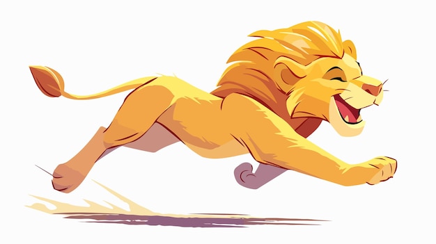 Vector a drawing of a lion running with a ball in its mouth